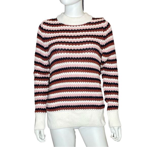 Barbour Leathes Knit Striped Pullover Sweater Women’s Sz 4 - Picture 1 of 8